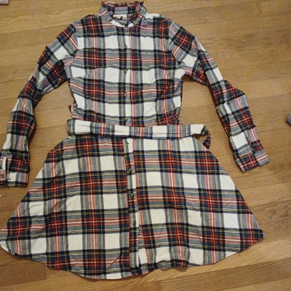 Plaid Button-Up Dress